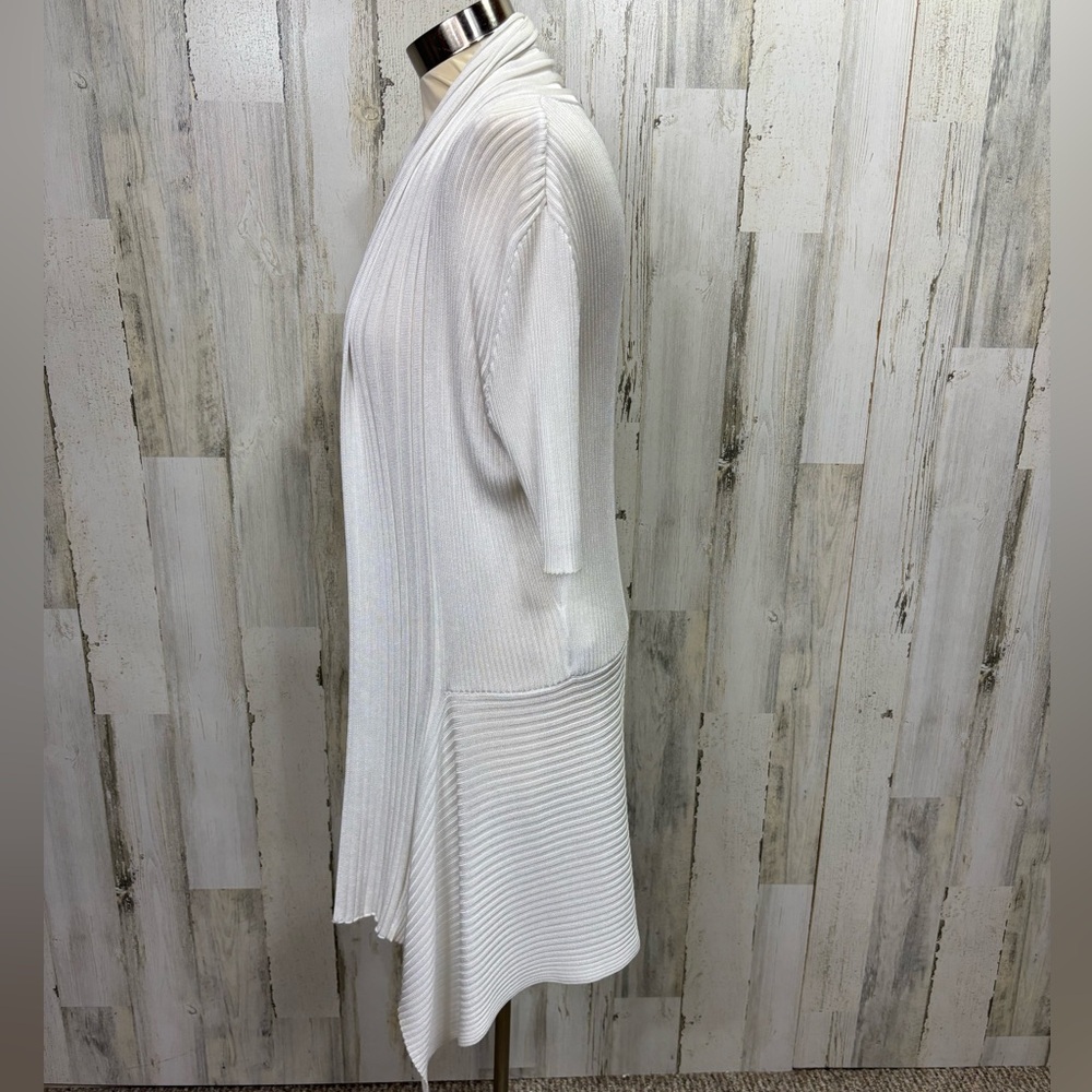 Caché Ivory Ribbed Open Front Cardigan‎ - Picture 4 of 9